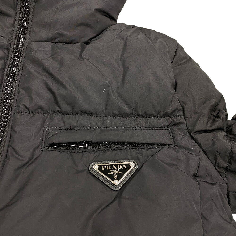 PRADA Down jacket 29F430 Nylon black 21 years 38 Triangle logo Women 38