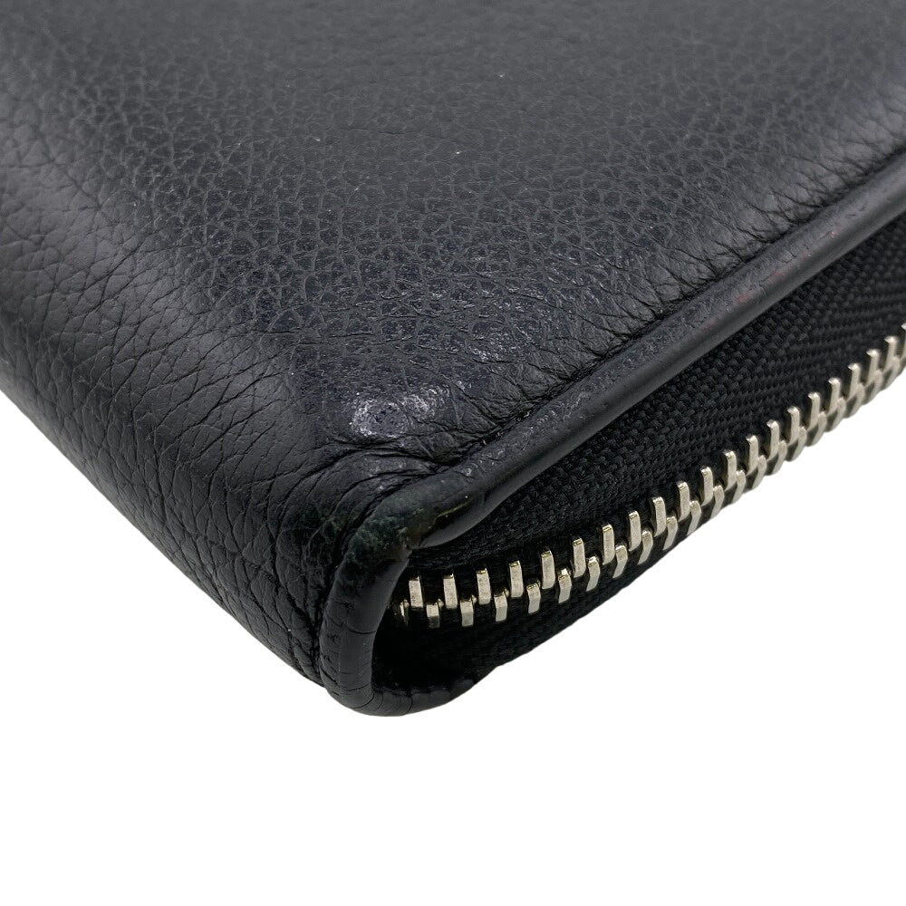LOUIS VUITTON Long Wallet Purse M62622 leather black Zip Around LV Logo Zippy Lock Me mens