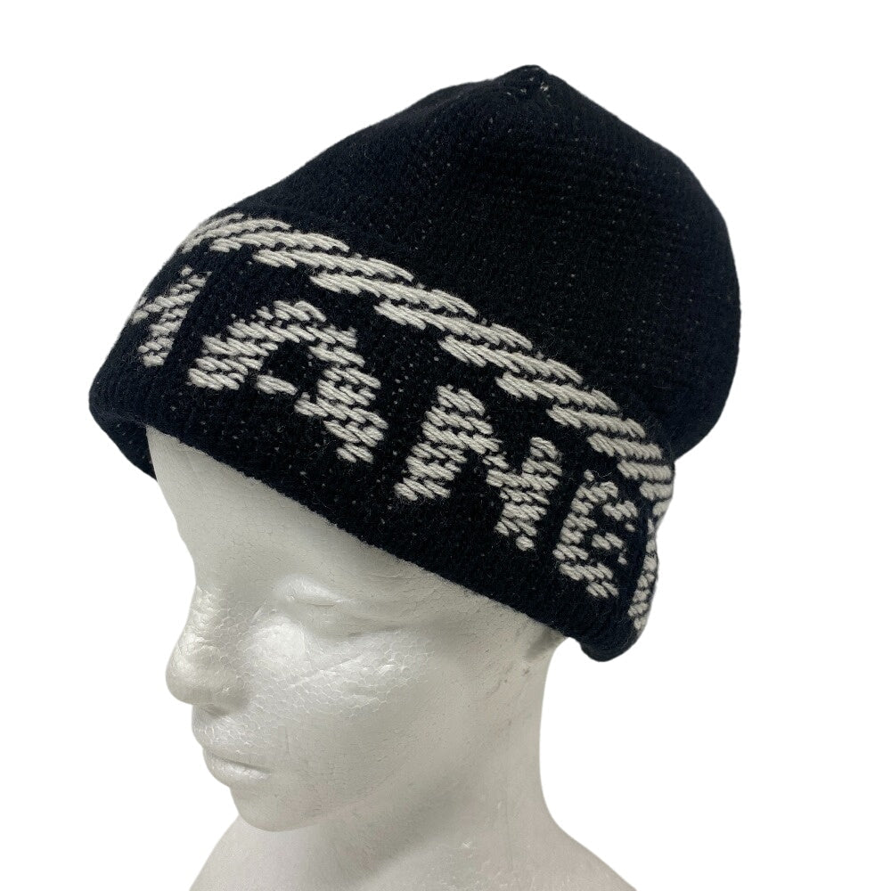CHANEL Knit cap cashmere black 22K logo Women