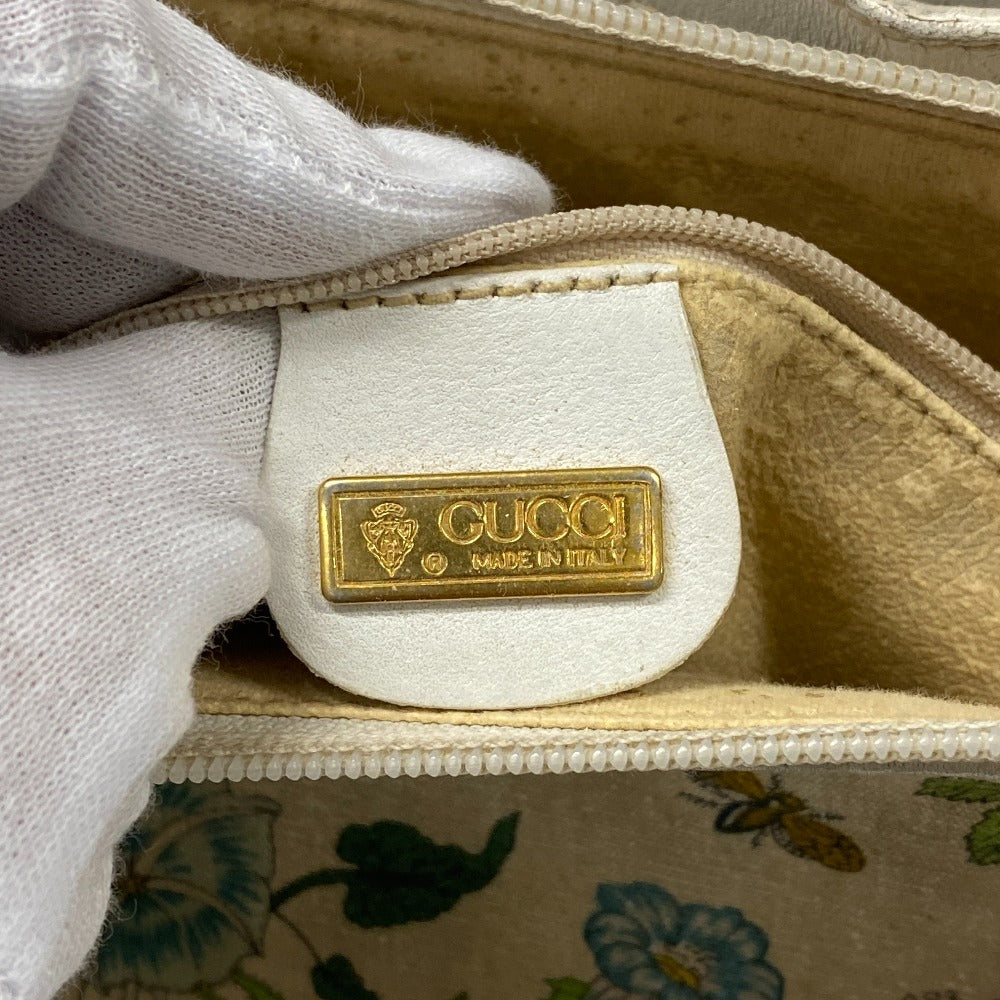 GUCCI Shoulder Bag 001?090?0729 Canvas, Leather white Flora GG