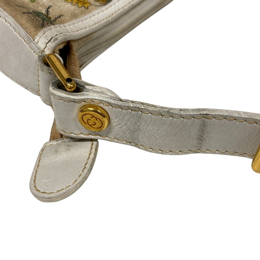 GUCCI Shoulder Bag 001?090?0729 Canvas, Leather white Flora GG