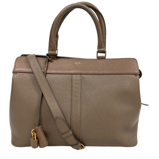 CELINE Handbag 192663 leather beige Medium 2way Kabaddou France Women