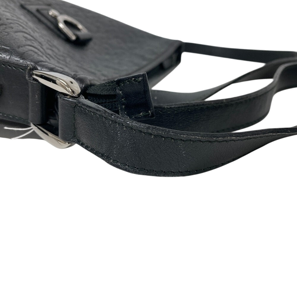 GUCCI Shoulder Bag 268642 leather black Horse pit Abbey