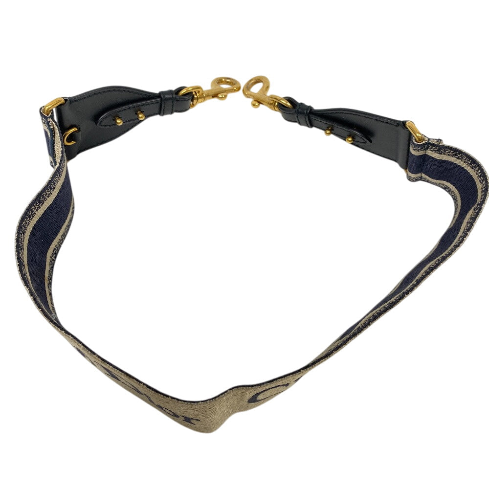 Christian Dior Shoulder strap Canvas, Leather black Shoulder strap Embroidery Women
