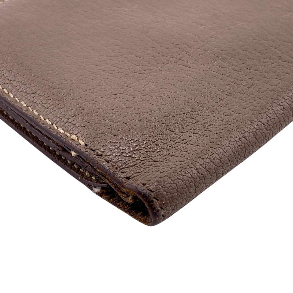 HERMES Bifold Wallet Chevre Mysore, Leather beige Hermes Bearn Soufflet Chevre Mysore Wallet Etoupe Gold Metal ?O:2011