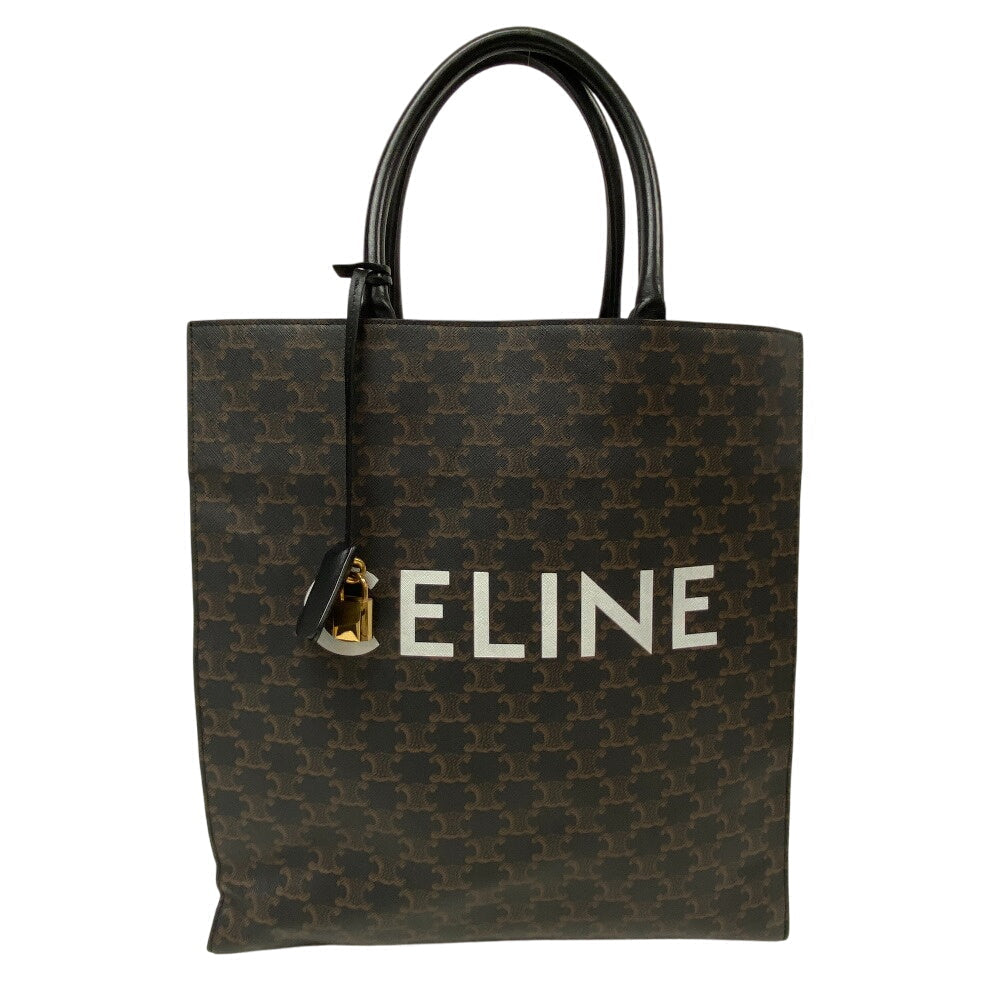 CELINE Tote Bag PVC, Leather black Triomphe Vertical Cover Women