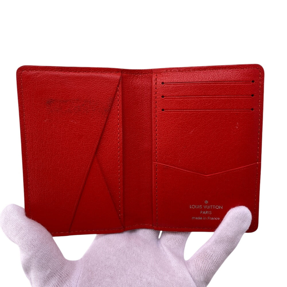 LOUIS VUITTON Card Case Exotic leather Red Organizer De Poch Women