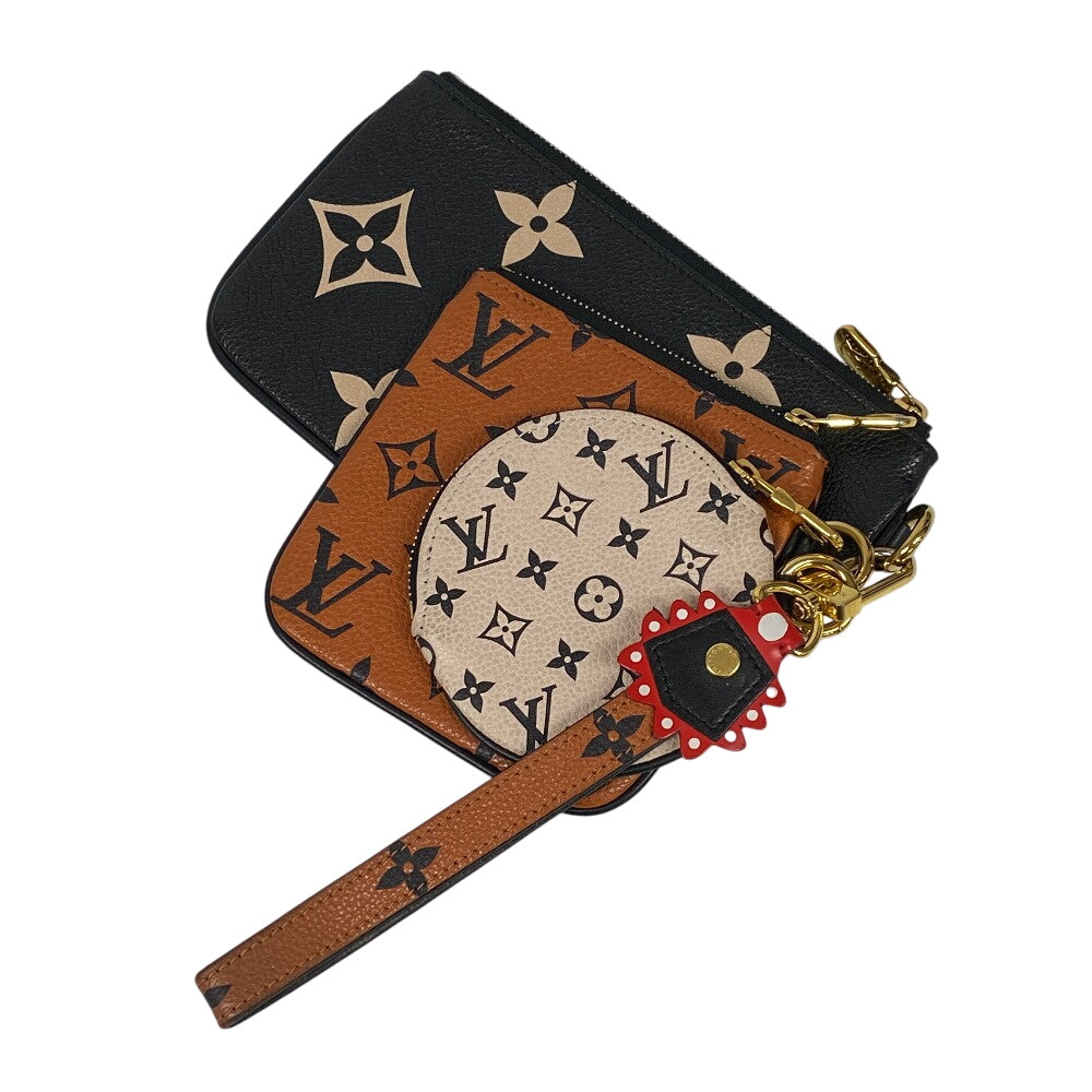 LOUIS VUITTON Pochette M69516 leather Black brown Monogram Ann Platt Pochette trio Women
