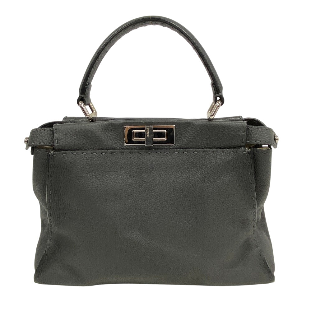 FENDI Handbag 8BN226 Calfskin gray Peekaboo