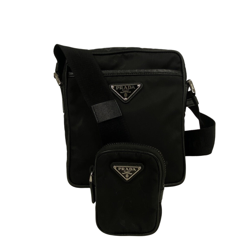 PRADA Shoulder Bag 2VH112 Nylon black Re-Nylon x Saffiano