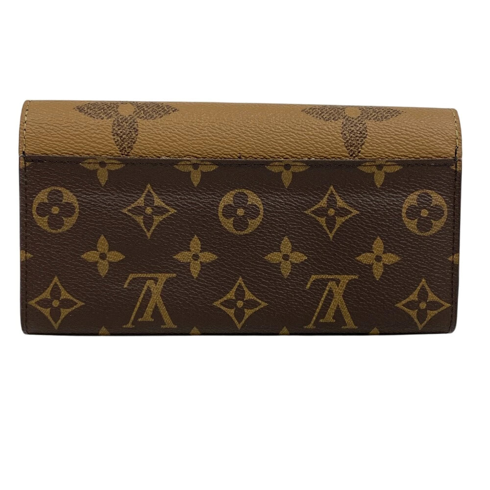 LOUIS VUITTON Long Wallet Purse M80726 leather Brown Monogram giant reverse Portofoy Yu Sarah
