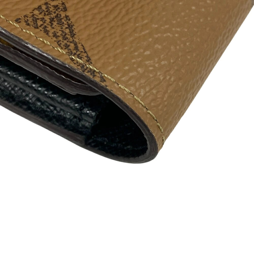 LOUIS VUITTON Long Wallet Purse M80726 leather Brown Monogram giant reverse Portofoy Yu Sarah