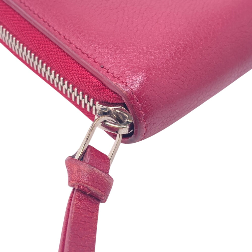 LOUIS VUITTON Long Wallet Purse leather wine-red LV Logo Rock Me Zippy