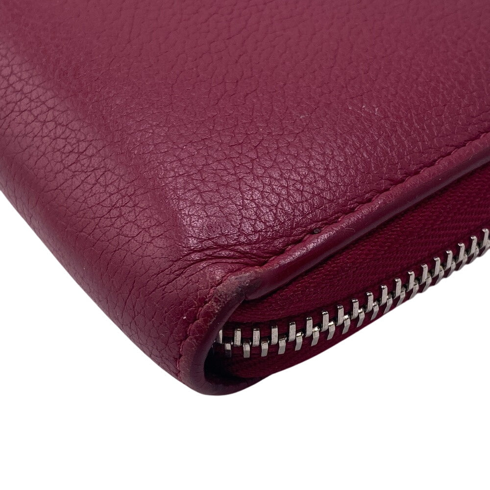 LOUIS VUITTON Long Wallet Purse leather wine-red LV Logo Rock Me Zippy