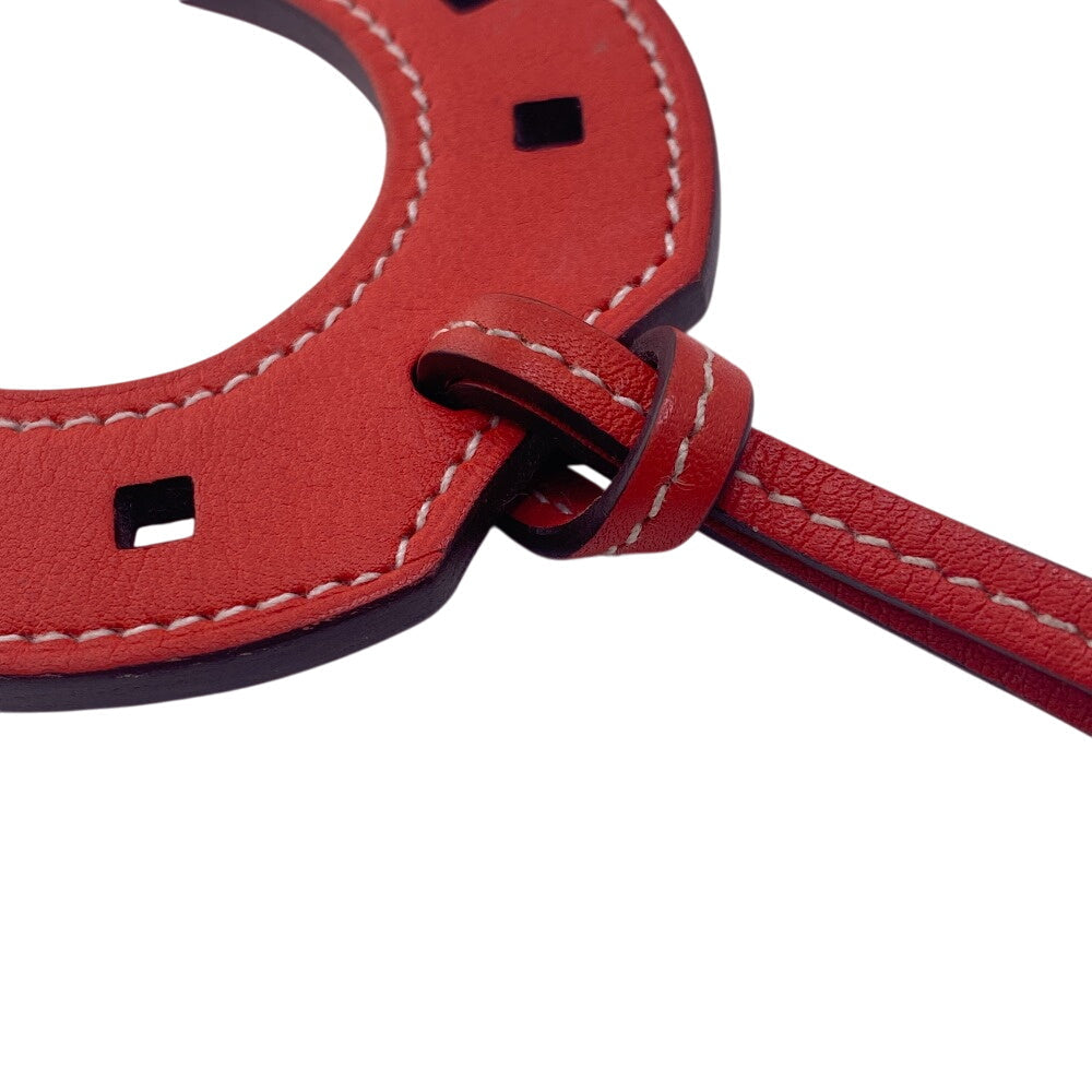 HERMES charm leather Red Paddock schbar