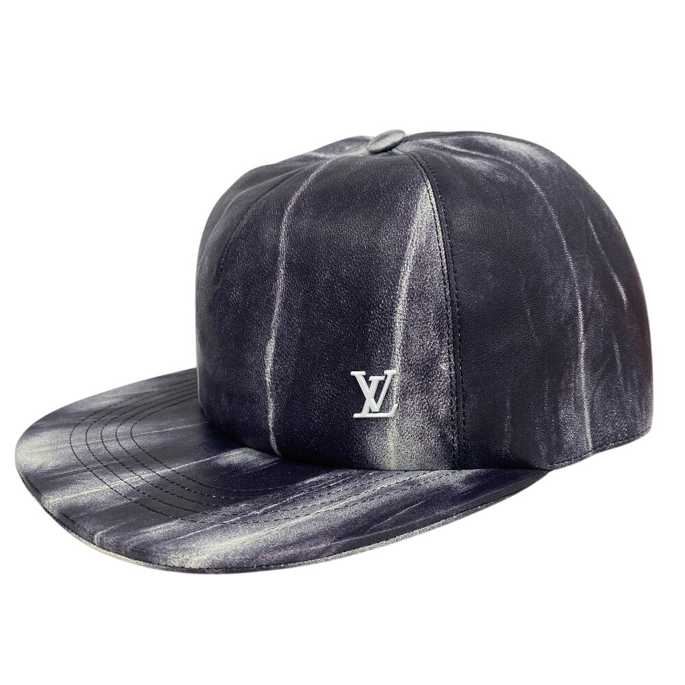 LOUIS VUITTON cap MP2334 lambskin Gray type Vuitton MP2334 Newsboy cap tie & diquill 1.0 mens