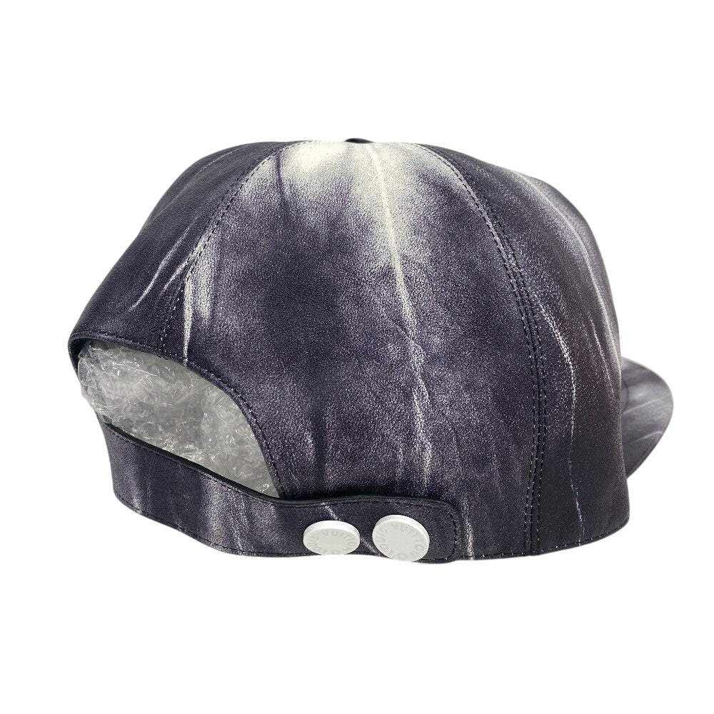 LOUIS VUITTON cap MP2334 lambskin Gray type Vuitton MP2334 Newsboy cap tie & diquill 1.0 mens