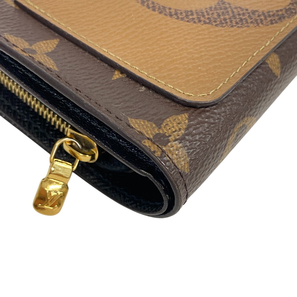LOUIS VUITTON Bifold Wallet M69432 leather Brown Monogram reverse Juliet