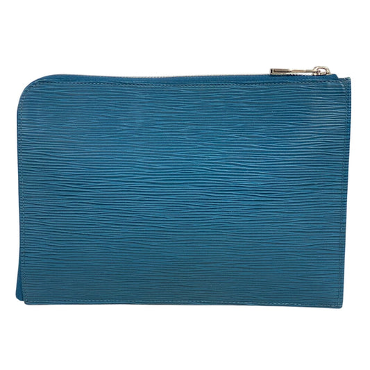 LOUIS VUITTON Clutch bag M58842 leather turquoise blue Epi Pochette Jules PM mens Used