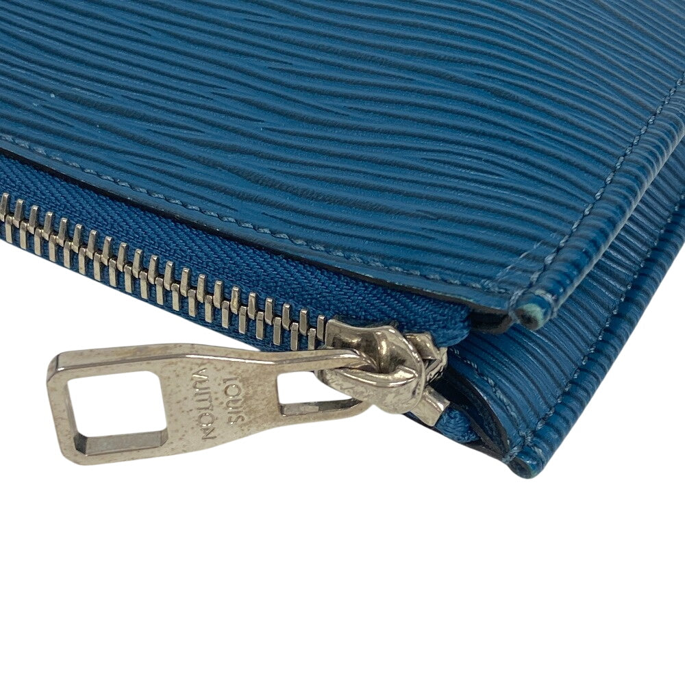 LOUIS VUITTON Clutch bag M58842 leather turquoise blue Epi Pochette Jules PM mens Used