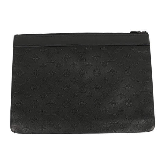 LOUIS VUITTON Clutch bag M62903 leather black Pochette Monogram shadow Discovery mens Used