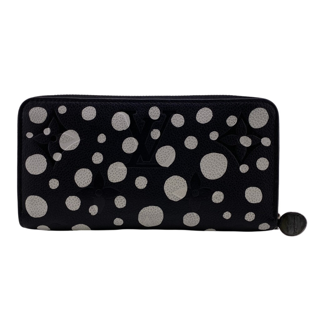 LOUIS VUITTON Long Wallet Purse M81906 leather black Yayoi Kusama Dot Pattern Monogram Empreinte LVxYK Zippy Wallet Women