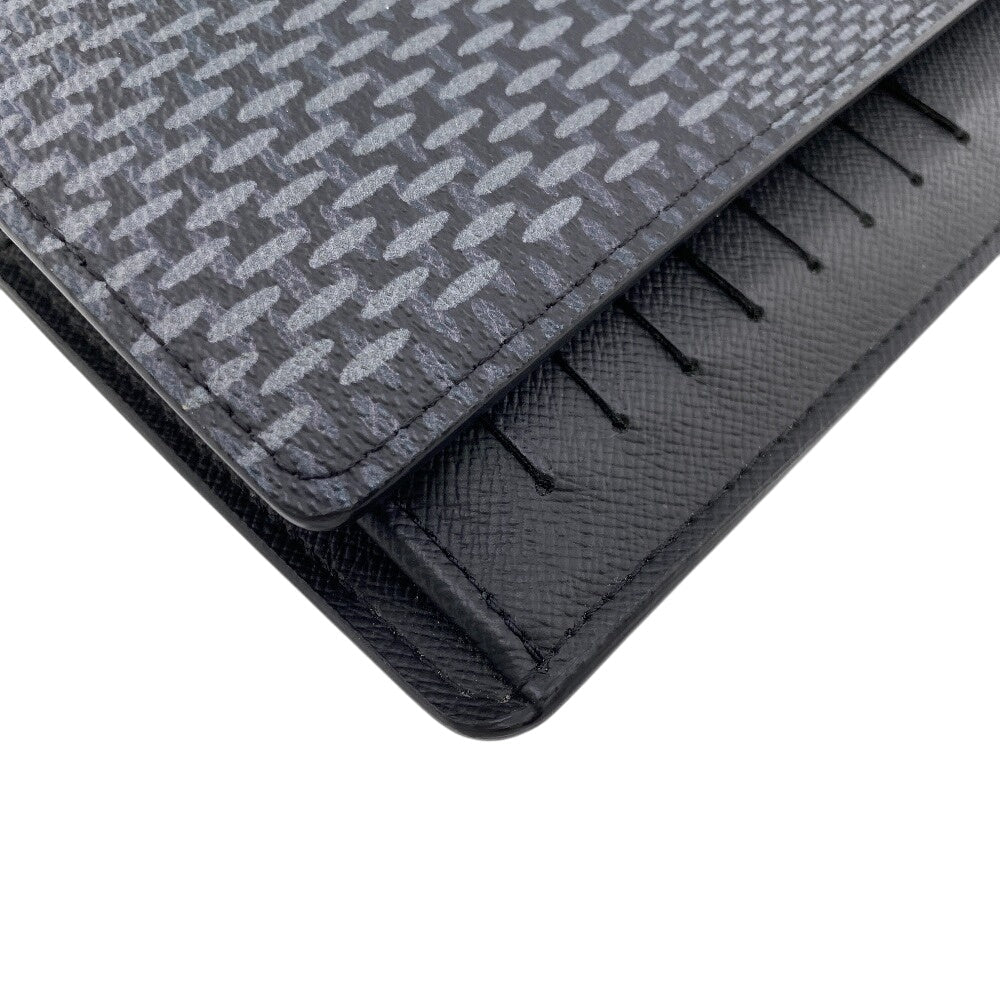 LOUIS VUITTON Long Wallet Purse N60436 leather black Portefeuille Damier Graffiti 3D Brother NM mens
