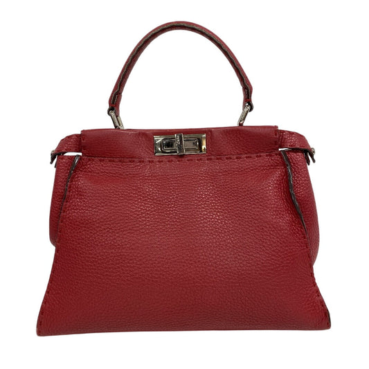 FENDI Handbag 8BN226 leather Red Peekaboo Celeria Women