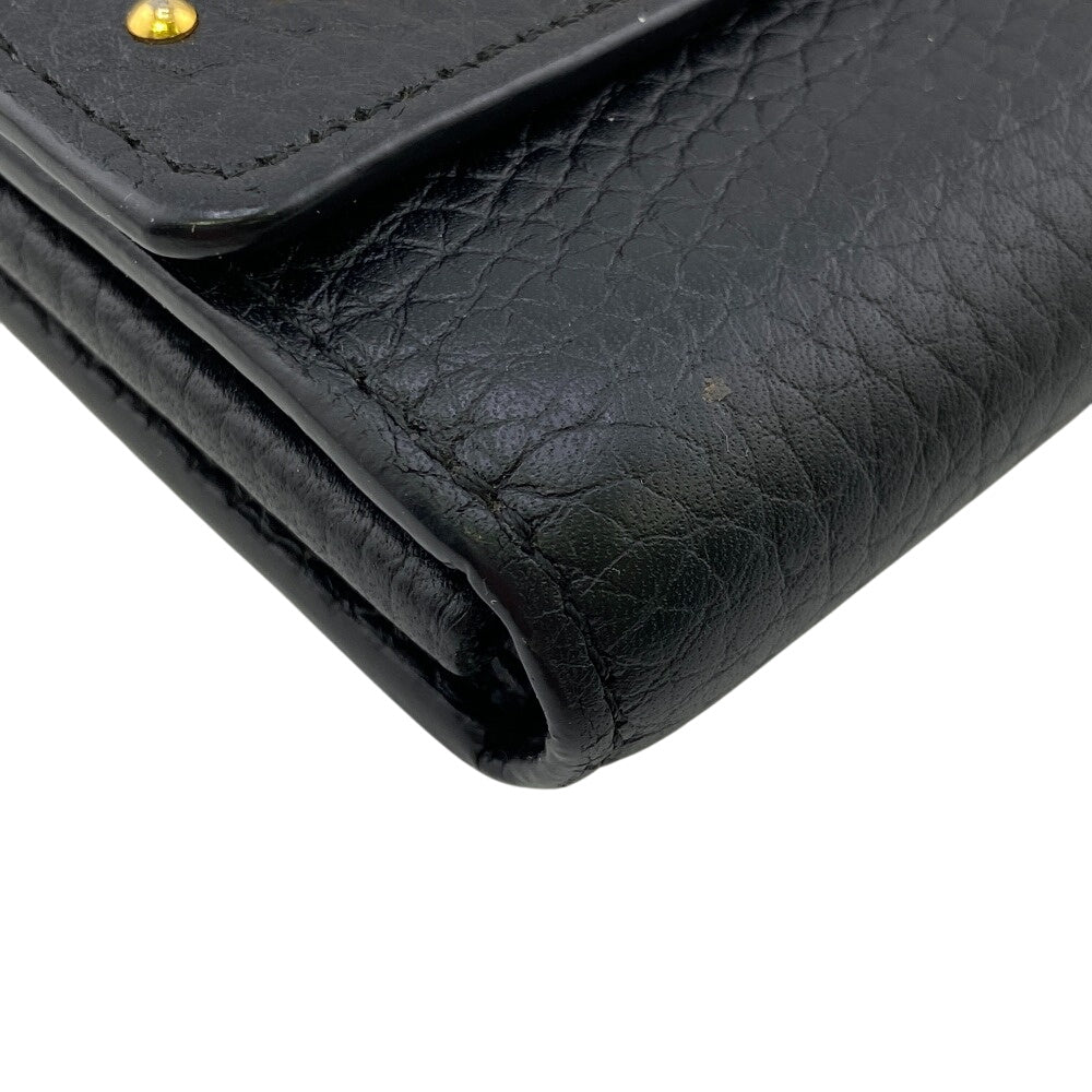 LOUIS VUITTON Long Wallet Purse M63461 Taurillon Clemence black Capusine