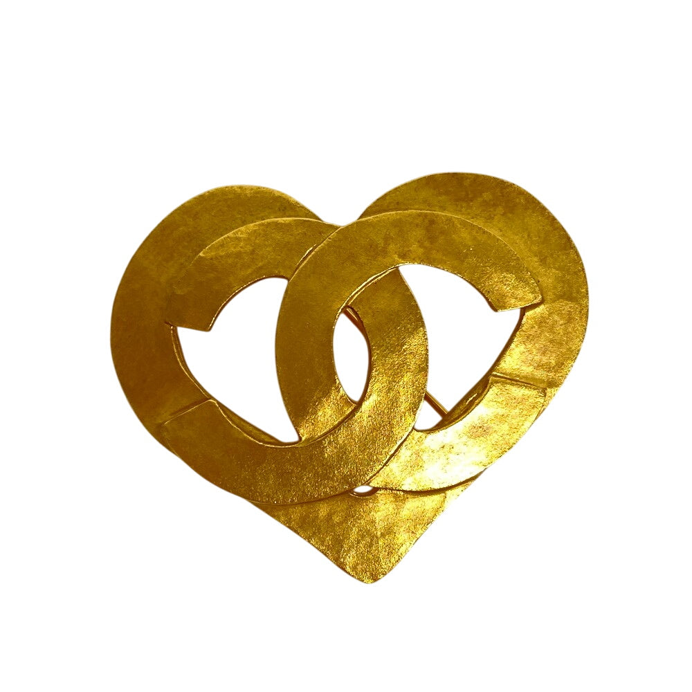 CHANEL Brooch Gold Plated gold COCO Mark Heart