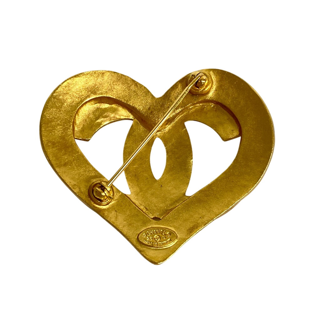 CHANEL Brooch Gold Plated gold COCO Mark Heart