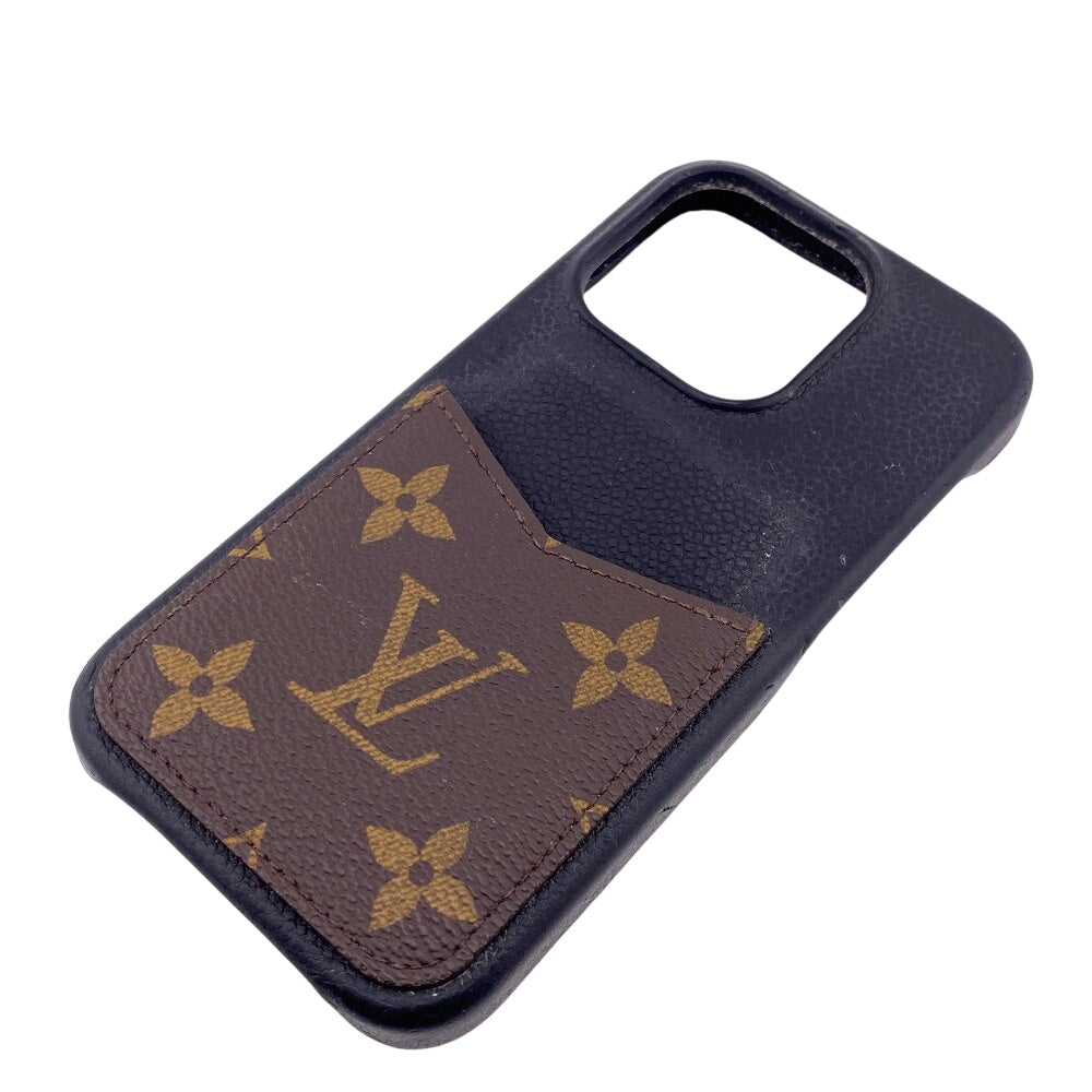 LOUIS VUITTON iPhone case M82887 Leather, Monogram Canvas Brown iPhone15PRO Monogram Bumper 15 PRO Women(Unisex)