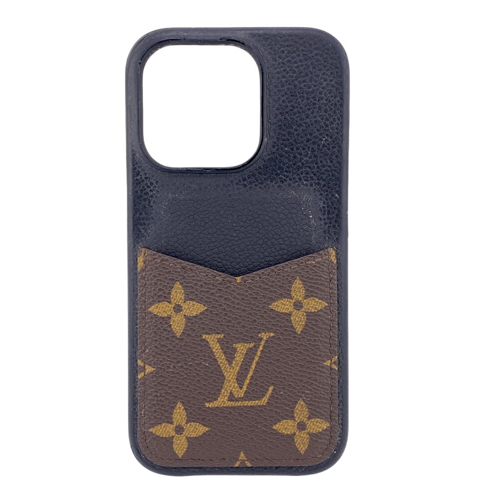 LOUIS VUITTON iPhone case M82887 Leather, Monogram Canvas Brown iPhone15PRO Monogram Bumper 15 PRO Women(Unisex)