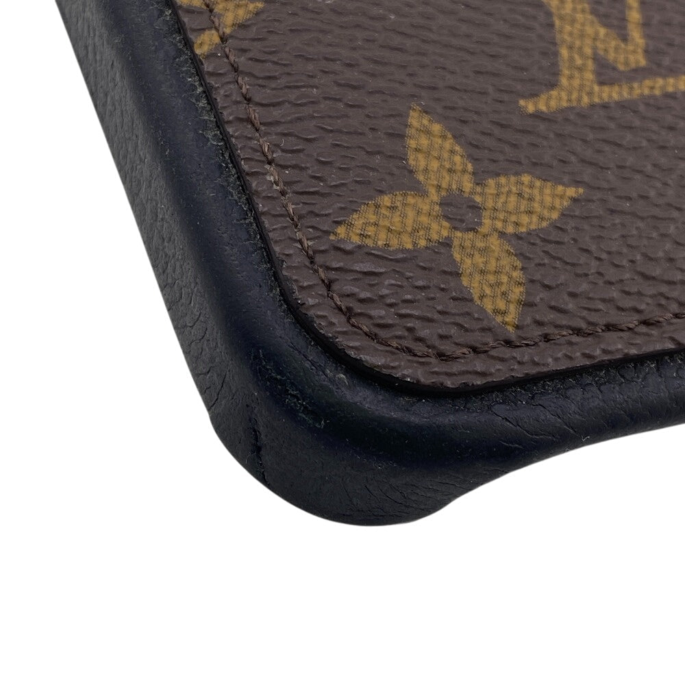 LOUIS VUITTON iPhone case M82887 Leather, Monogram Canvas Brown iPhone15PRO Monogram Bumper 15 PRO Women(Unisex)