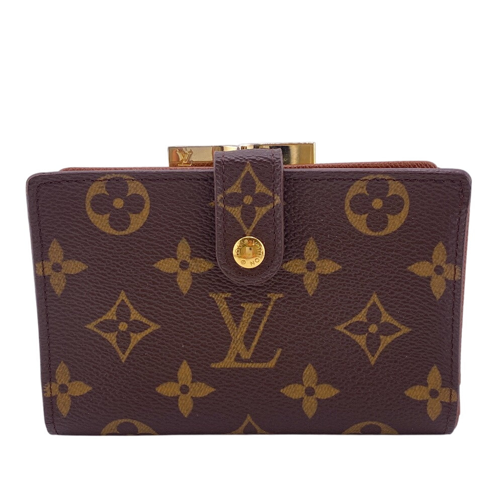 LOUIS VUITTON Bifold Wallet M61674 leather Brown Purse Portefeuille Monogram Viennois Made in USA Women