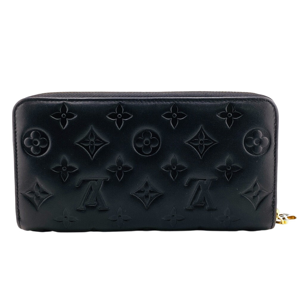 LOUIS VUITTON Long Wallet Purse M68382 Lambskin, Monogram Embossed black LV Women(Unisex)