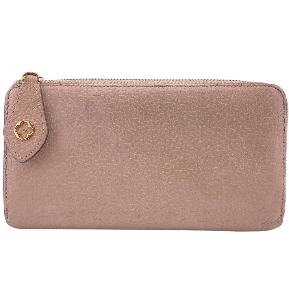 LOUIS VUITTON Long Wallet Purse M63104 Taurillon Clemence beige L-shaped zipper Portefeuille comet Women