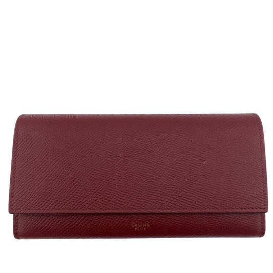 CELINE Long Wallet Purse 10B563 leather Bordeaux BEL LARGE FLAP WALLET Women