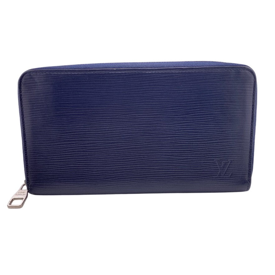 LOUIS VUITTON Long Wallet Purse M62644 leather Navy Zip Around Epi Zippy Organizer mens