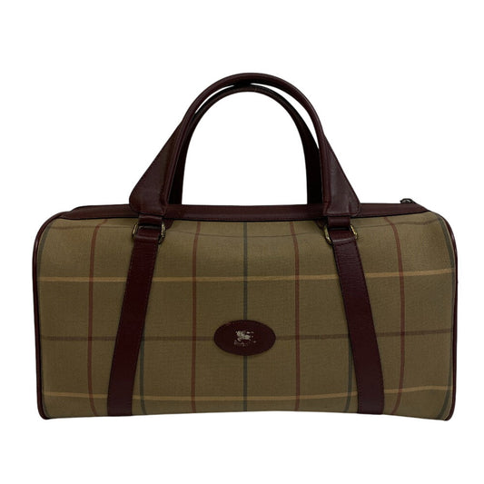Burberrys Boston Duffel bag Canvas, Leather beige Mega check
