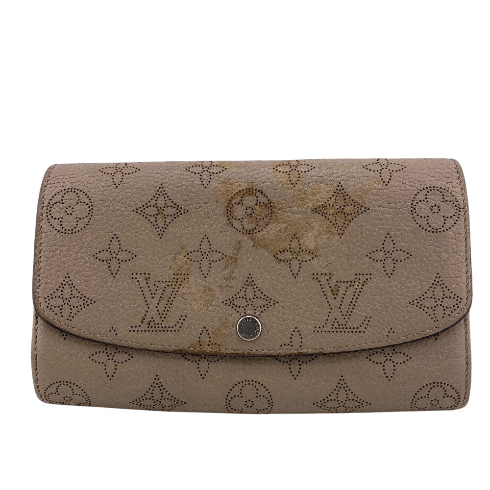 LOUIS VUITTON Long Wallet Purse M60144 leather beige Monogram Mahina Portefeuille Iris Women