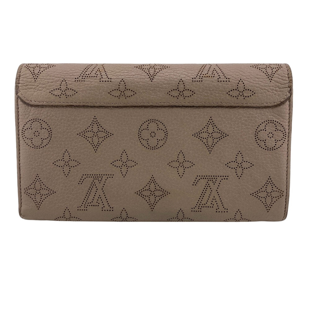 LOUIS VUITTON Long Wallet Purse M60144 leather beige Monogram Mahina Portefeuille Iris Women