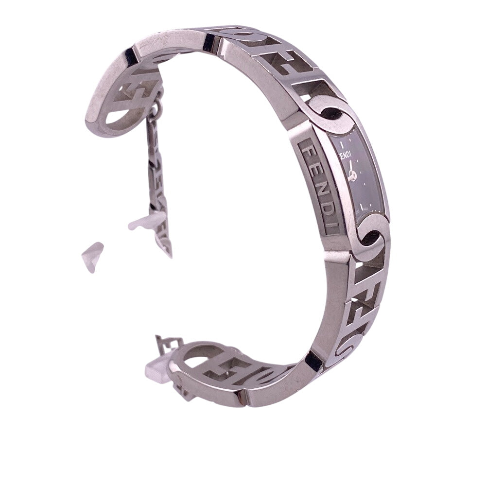 FENDI Watches 3600L Stainless steel Silver F belt black dial Women