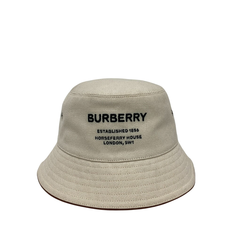 BURBERRY hat 8057401 Cotton, Leather beige Bucket hat Horse ferry Women(Unisex) M