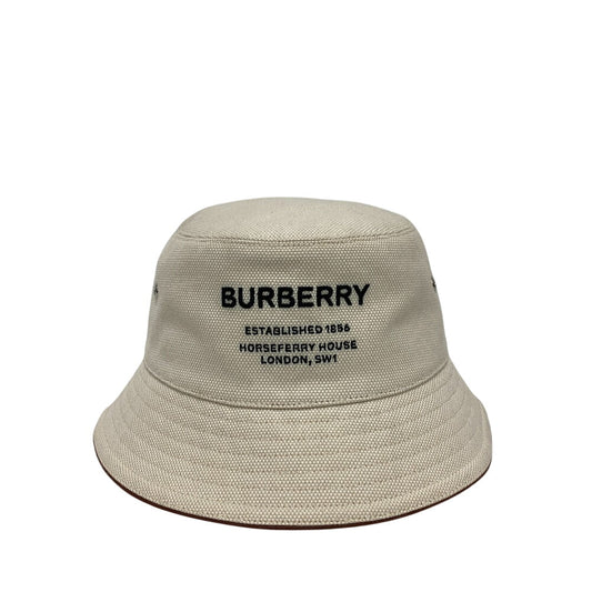 BURBERRY hat 8057401 Cotton, Leather beige Bucket hat Horse ferry Women(Unisex) M