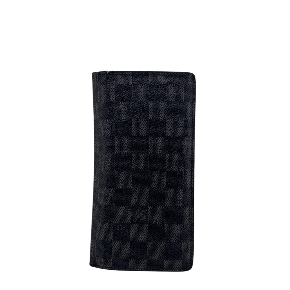 LOUIS VUITTON Long Wallet Purse N62665 Damier Grafitte black Bifold Walletlong wallet Damier Graphite Portefeuille Braza mens