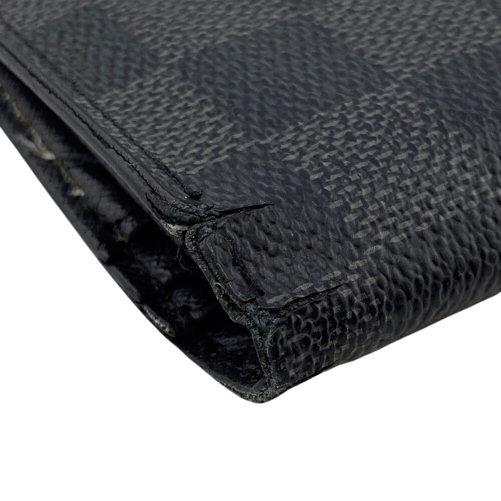 LOUIS VUITTON Long Wallet Purse N62665 Damier Grafitte black Bifold Walletlong wallet Damier Graphite Portefeuille Braza mens