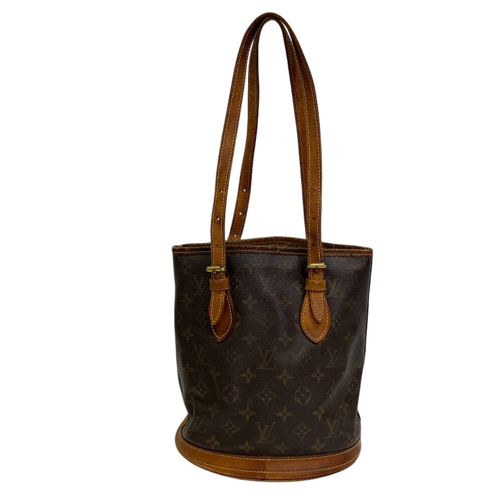 LOUIS VUITTON Tote Bag M42238 leather Brown Monogram BucketPM