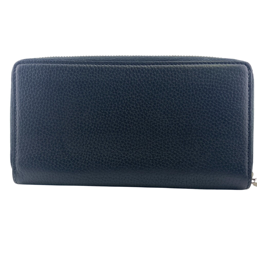 GUCCI Long Wallet Purse 771154 leather black GUCCI logo zip around wallet mens