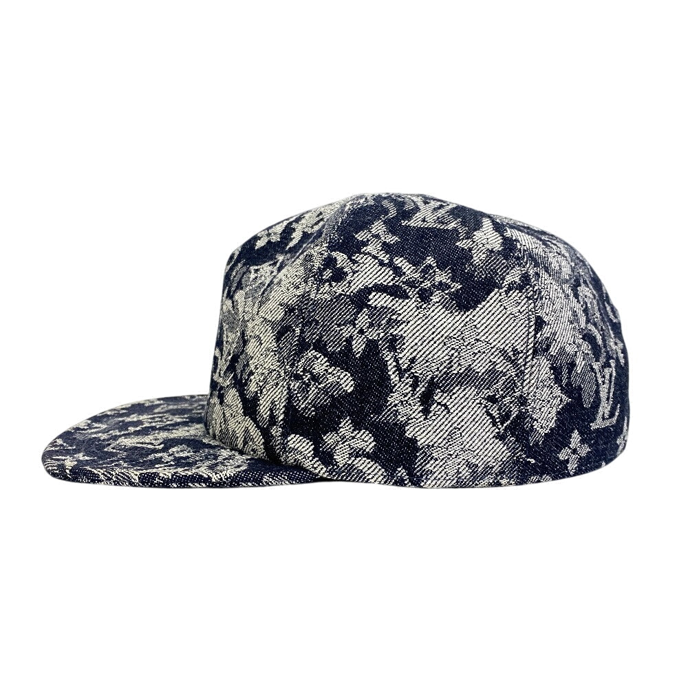 LOUIS VUITTON cap MP2871 canvas Navy Casquette Monogram tapestry mens 58